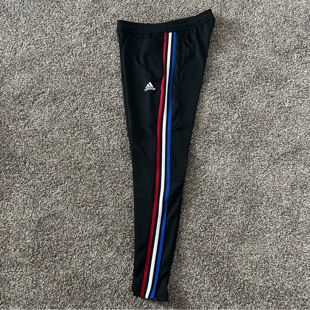 Adidas TIRO 19 TRAINING PANTS, Men’s Small, Black/Power Red/White/Bold Blue